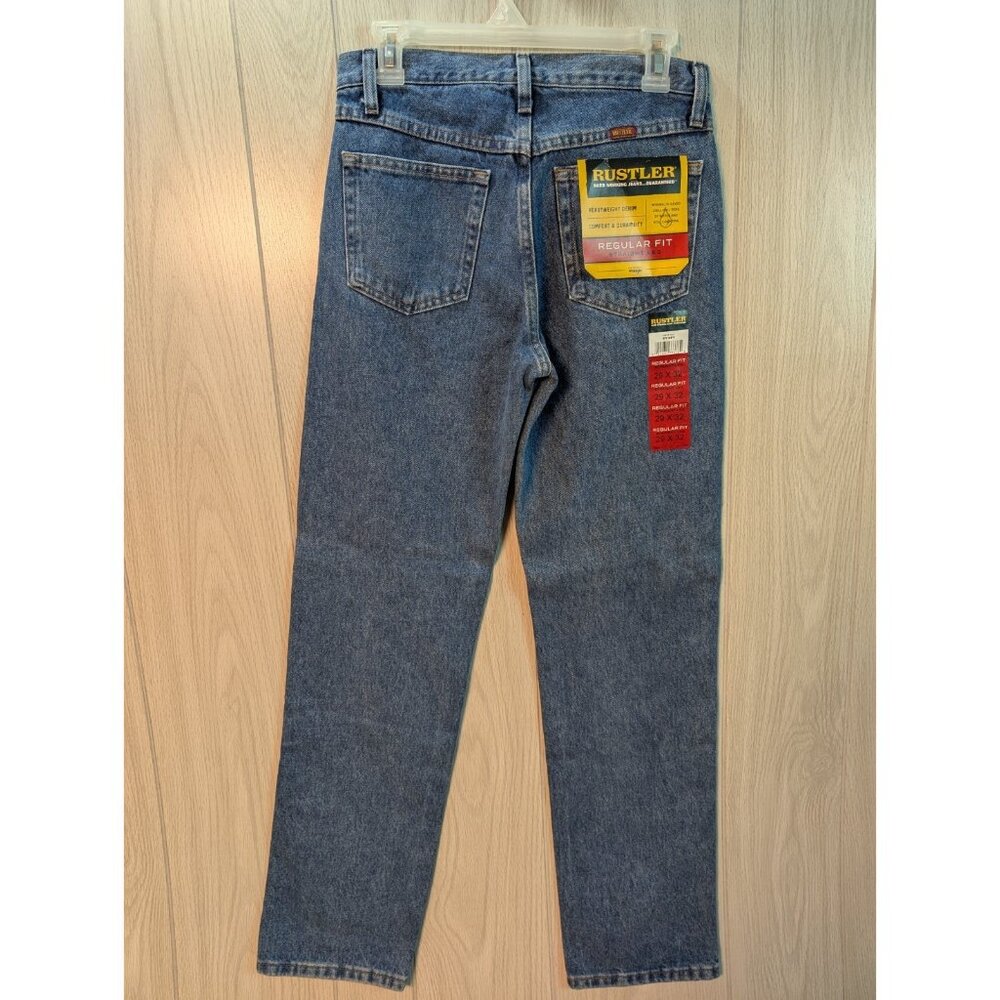NEW Rustler Jeans Mens 29x32 Blue Regular Fit Straight Leg Heavyweight Denim - Picture 4 of 10